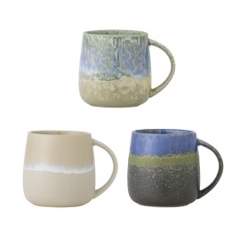 Mug artisanal gres emaille Bloomingville Cloe set de 3