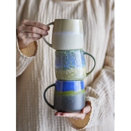 Mug artisanal gres emaille Bloomingville Cloe set de 3
