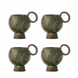 Tasse design original gres emaille Bloomingville Avonlea set de 4