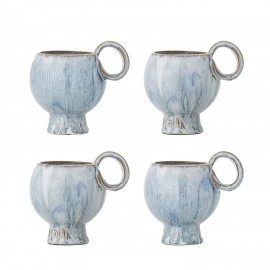 Tasse a cafe design gres emaille artisanal Bloomingville Avonlea set de 4