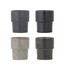 Tasse a cafe design epure gres Bloomingville Ewan set de 4