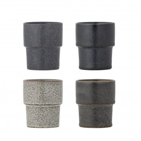 Tasse a cafe design epure gres Bloomingville Ewan set de 4