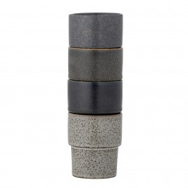 Tasse a cafe design epure gres Bloomingville Ewan set de 4