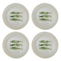 Assiettes poissons peint gres Bloomingville Hadden set de 4