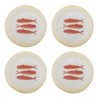 Assiettes decores de poissons peints Bloomingville Haden set de 4
