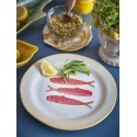 Assiettes decores de poissons peints Bloomingville Haden set de 4
