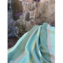 plaid chaud doux laine agneau degrade vert raye franges klippan birka