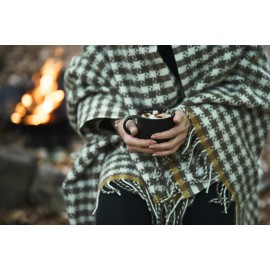 Plaid laine d'agneau brossée Klippan Dogtooth