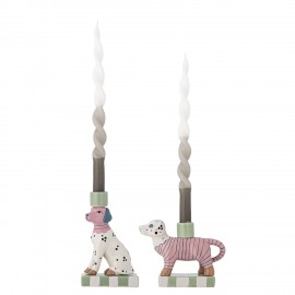 Bougeoir chiens ceramique multicolore Bloomingville Doglie set de