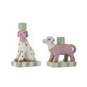 Bougeoir chiens ceramique multicolore Bloomingville Doglie set de