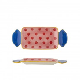 Petite assiette de présentation gres peint multicolore Bloomingville Caramella