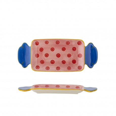 Petite assiette de présentation gres peint multicolore Bloomingville Caramella