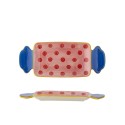 Petite assiette de présentation gres peint multicolore Bloomingville Caramella
