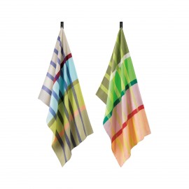 Torchon motif design multicolore Remember set de 2