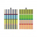Torchon motif design multicolore Remember set de 2