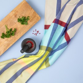 Torchon motif design multicolore Remember set de 2