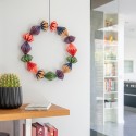 Couronne decorative murale papier plie origami multicolore Remember Grace