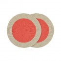 Set de table coton rond design couleur Remember lot de 2