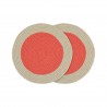 Set de table coton rond design couleur Remember lot de 2