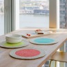 Set de table coton rond design couleur Remember lot de 2