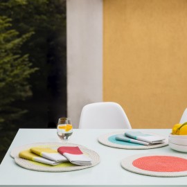 Set de table coton rond design couleur Remember lot de 2