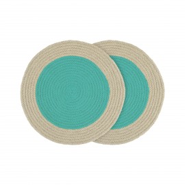 Set de table coton rond design couleur Remember lot de 2