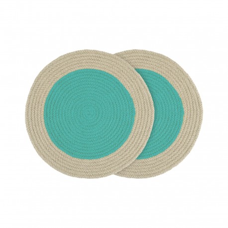 Set de table coton rond design couleur Remember lot de 2