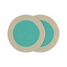Set de table coton rond design couleur Remember lot de 2