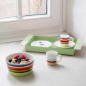 Grand bol porcelaine rayures multicolores Remember Lorenzo