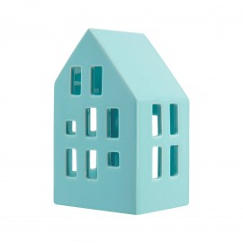 Photophore design maison porcelaine Remember Blue