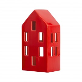 Maison photophore porcelaine Remember Red