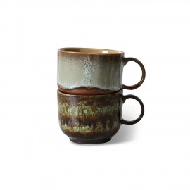 Mugs gres artisanal Hk living Odyssey set de 2