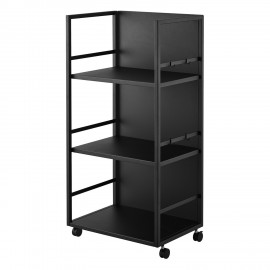 Etagere rangement discret sur roulettes acier design Yamazaki Tower