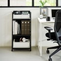 Etagere rangement discret sur roulettes acier design Yamazaki Tower