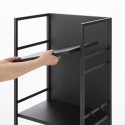 Etagere rangement discret sur roulettes acier design Yamazaki Tower