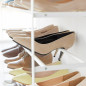 Etagere a chaussures 5 niveaux tablette bois roulettes Yamaazaki Tower