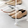 Etagere a chaussures 5 niveaux tablette bois roulettes Yamaazaki Tower