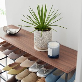 Etagere rangement chaussures 5 niveaux tablette bois Yamaazaki Tower
