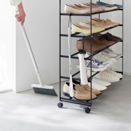 Etagere rangement chaussures 5 niveaux tablette bois Yamaazaki Tower