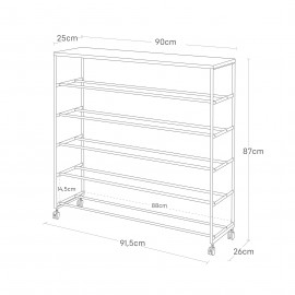 Etagere rangement chaussures 5 niveaux tablette bois Yamaazaki Tower