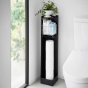 Rangement rouleaux toilette brosse wc acier design Yamazaki Tower