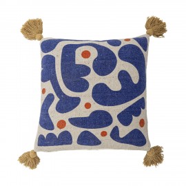 Coussin coton recycle motif design abstrait Bloomingville Eviaya