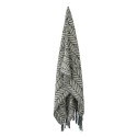 Plaid motif graphique coton recycle vert Bloomingville Ugento