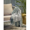 Plaid motif graphique coton recycle vert Bloomingville Ugento