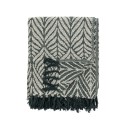 Plaid motif graphique coton recycle vert Bloomingville Ugento