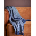 Plaid coton recycle bleu chevrons Bloomingville Herringbone