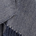 Plaid coton recycle bleu chevrons Bloomingville Herringbone