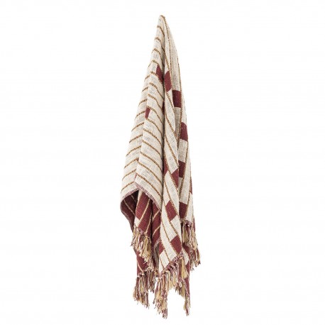 Plaid coton design abstrait rouge Bloomingville Cang