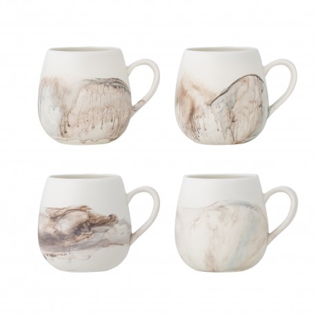 Mugs ceramique decore Bloomingville Lyre set de 3