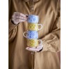 Tasse ceramique decore motif floral couleur Bloomingville Milton set de 4